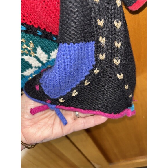 Brownstone Studio Vintage Black Snowflake Metallic Thread Knit Sweater L Cotton - Picture 5 of 8